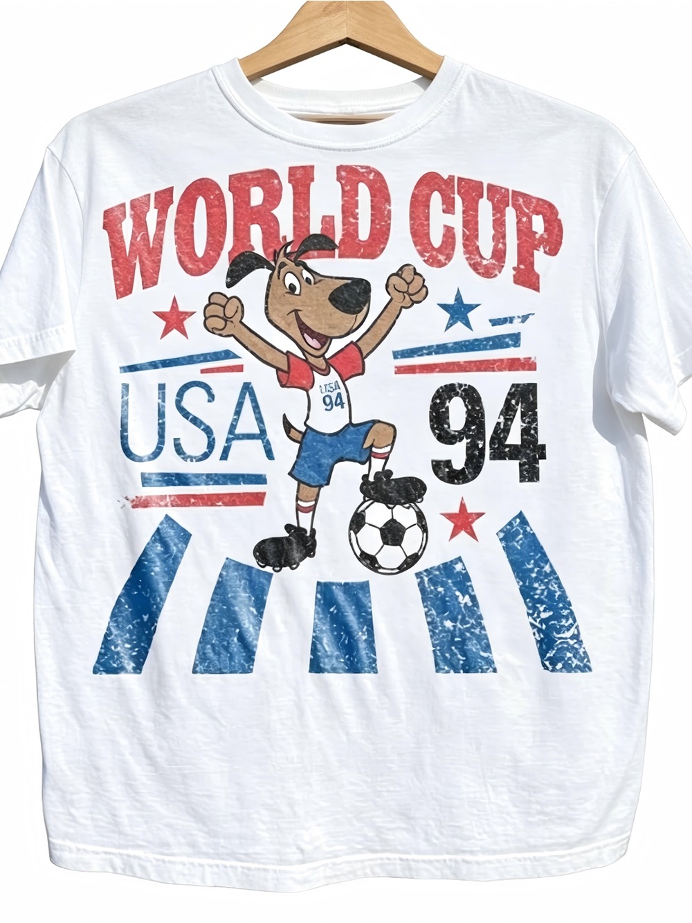 World Cup USA94 Dog Graphic Womens Mens T-shirt Unisex Patriotic Soccer Lover
